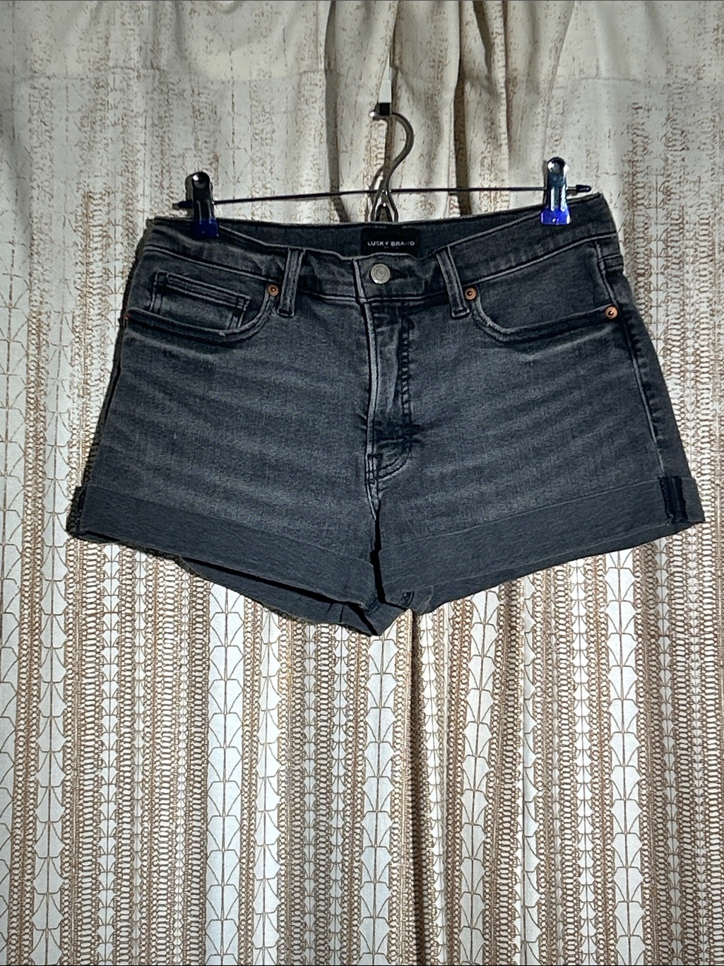 Lucky Brand Black Cuffed Denim Shorts